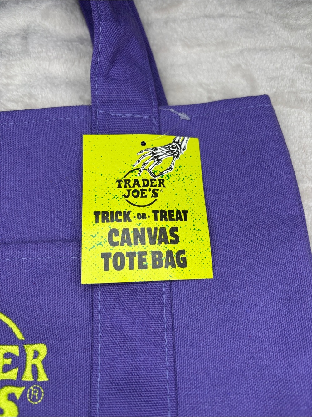 Trader Joe’s Halloween Purple Canvas Tote Bag - Picture 3 of 4